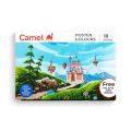 Camel poster color Pack of 18 shade bottles 10ml each, 1 palette, 1 brush.