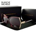 Blanche Michelle High Quality Oversized Polarized Sunglasses Women UV400 oculos de sol Gradient Driving Sun Glasses With Box. 