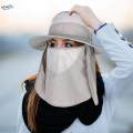 Fishing Hat Sun Hat Camping Removable Neck Flap Cover Summer Gray.