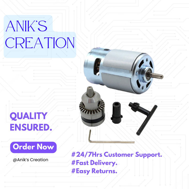 775 DC Motor With Drill Chuck For Hand Drill (12-24)V