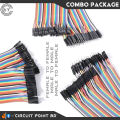 60Pcs Combo "Male to Male + Male to Female + Female to Female" Jumper Wire Cable Multycolour - connection wire for breadboard or Solderless Connection Arduino, All Sensor and Electronics.. 