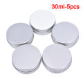 5Pcs Aluminum Mini Round Tin Metal Container Bottles Storage Jar Screw Lids Box. 