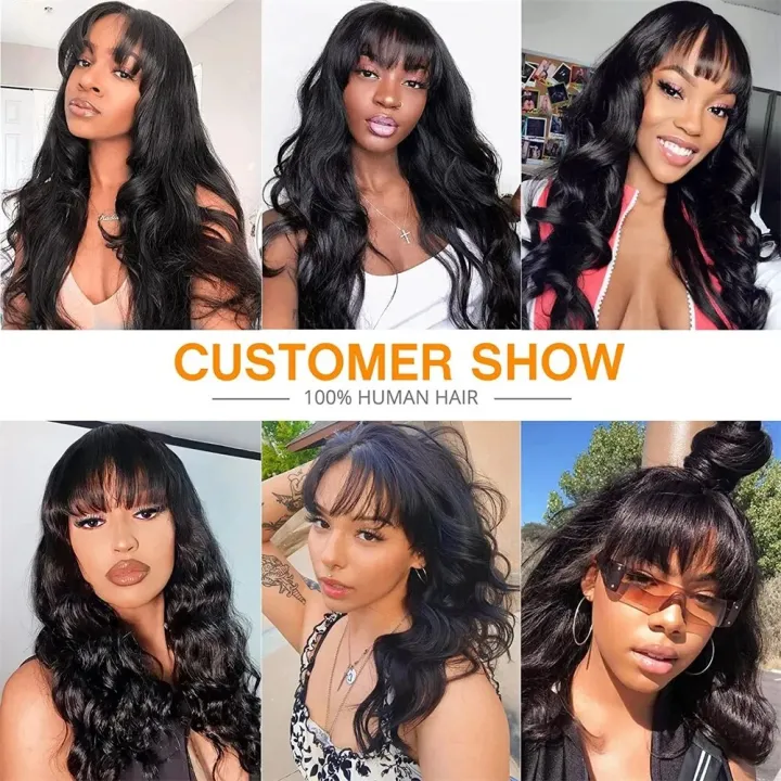 Body%20Wave%20Wig%20With%20Bangs%20Brazilian%20Human%20Hair%20Wig%20Sale%20Full%20Machine%20Made%20Fringe%20Glueless%20Wigs%20Ready%20To%20Wear%20Hair%20-%20Image%206