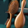 Wood handle Wooden comb Anti-frizz Air bag design Golden silk Hair brush Green sandalwood Curved teeth Air cushion comb for.