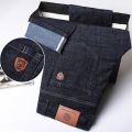 Four Seanson Men's Jeans Office Business Denim Trousers Casual Cotton Stretch Straight-leg Denim Pants Homme Pantalones Hombre.
