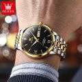 OLEVS  automatic mechanical   movementLuxurious stainless steel strap watch for men waterproof luminous calendar. 