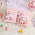 Cartoon Plush Doll Notebook Cute Rabbit Diary Children's Small Size Notebook Daily Record Book Student Award Commemorative Gift. 