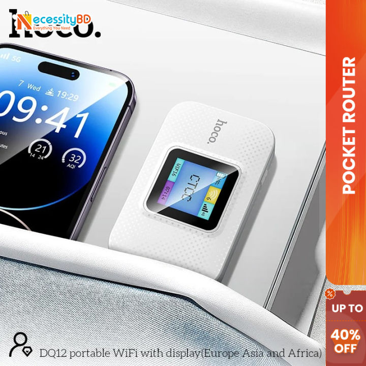 DQ12 Mobile Portable WiFi Router | 10-Hour Battery | Connects 6 Users ...