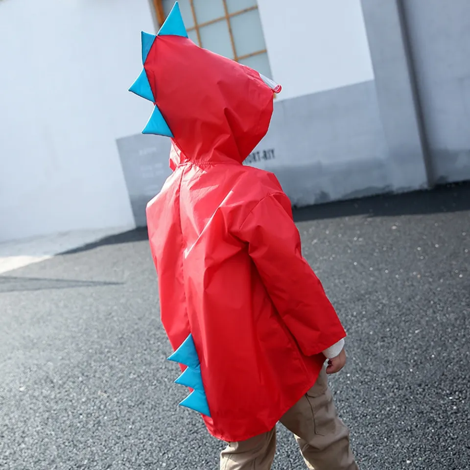 Rain Jacket Boys Dinosaur Coat Cute Dinosaur Raincoat Waterproof