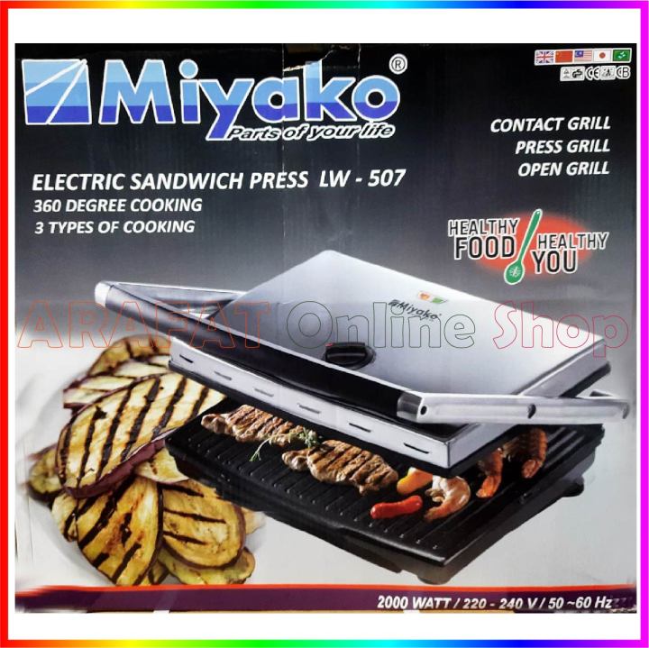 Miyako Electric Sandwich Press Contact Grill, Grill Sub Sandwich Maker