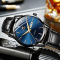 New Men Watch Luxury Leather Luminous Hand Watch Watch For Men Brown.