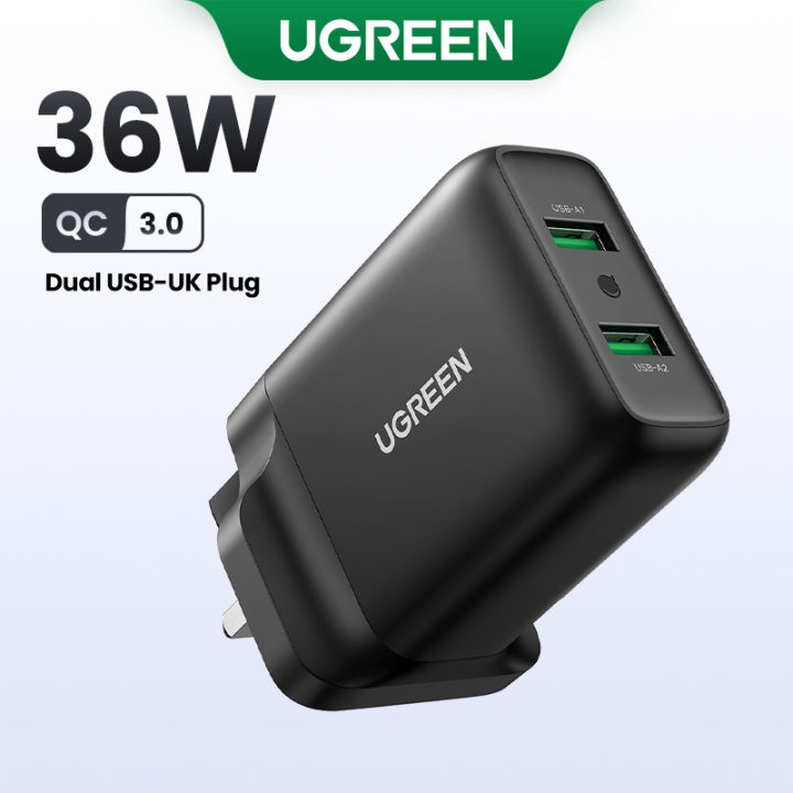 UGREEN%20Dual%20USB%20Charger%20Quick%20Charge%203.0%2036W%20Fast%20Charger%20Adapter%202%20Ports%20QC3.0%20Mobile%20Phone%20Chargers%20for%20iPhone%20Samsung%20Xiaomi%20Redmi%20Huawei%20Charger%20-%20Image%202