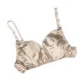 Silk Bra Double-Sided Mulberry Silk Smooth Satin Double-Sided Silk Wireless Sponge-Free Bra Big Chest Underwear for Women.