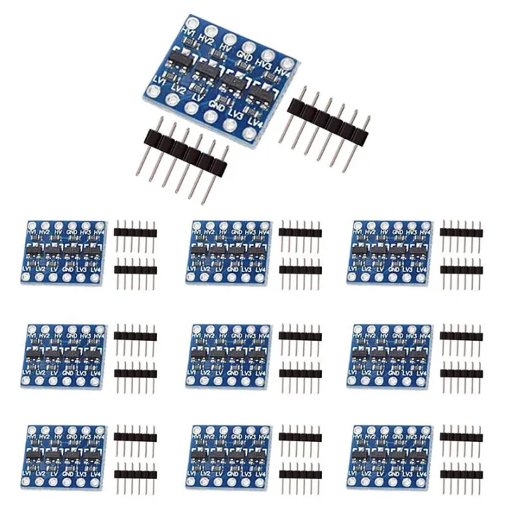 10Pcs%204%20Channel%20IIC%20I2C%20Logic%20Level%20Converter%20Bi-Directional%20Module%203.3V%20to%205V%20Shifter%20for%20Arduino%20(Pack%20of%2010)%20-%20Image%202
