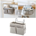 Bedside hanging bag storage bag bedroom magazine storage bag White.