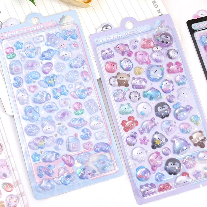 Creative%20Candy%20Ghost%20Rabbit%20Drop%203D%20Relief%20Stickers%20Scrapbooking%20Diy%20Diary%20Stationery%20Sticker%20Decor%20Cute%20Aesthetic%20Stickers%20-%20Image%204