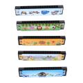 Wind Instrument Metal Painted Harmonica Educational 16 Holes 16 Holes Harmonica Cartoon Pattern Cute Mouth Organ Playing.