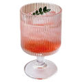 Creative Striped Glass Ball High Feet Glas  Glasses Goblet Vintage Drinking Cup Vintage Coffee Juice  s Cup. 