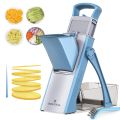 Once For All Upgrade Safe Mandoline Slicer Plus - Adjustable Vegetable Food Chopper Potato Fries Cutter - Detachable Blade. 