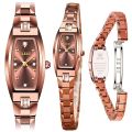 OLEVS 5501 Slim Thin Watch for Women Luxury Tungsten Steel Band Tonneau Design Square Shape Elegant Diamond Quartz Ladies Watch.