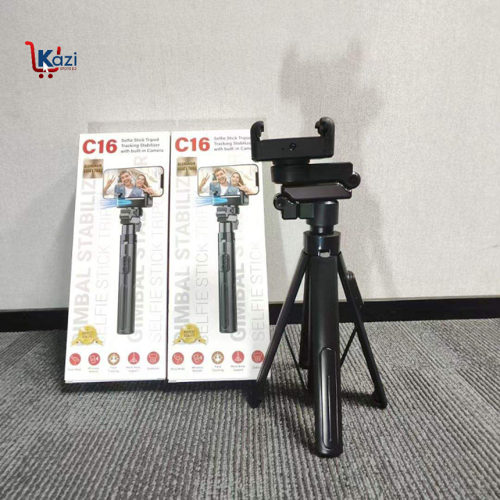 C16 Handheld Gimbal Stabilizer AI Face Tracking Smart Stabilizer Selfie Stick Tripod & Wireless Remote