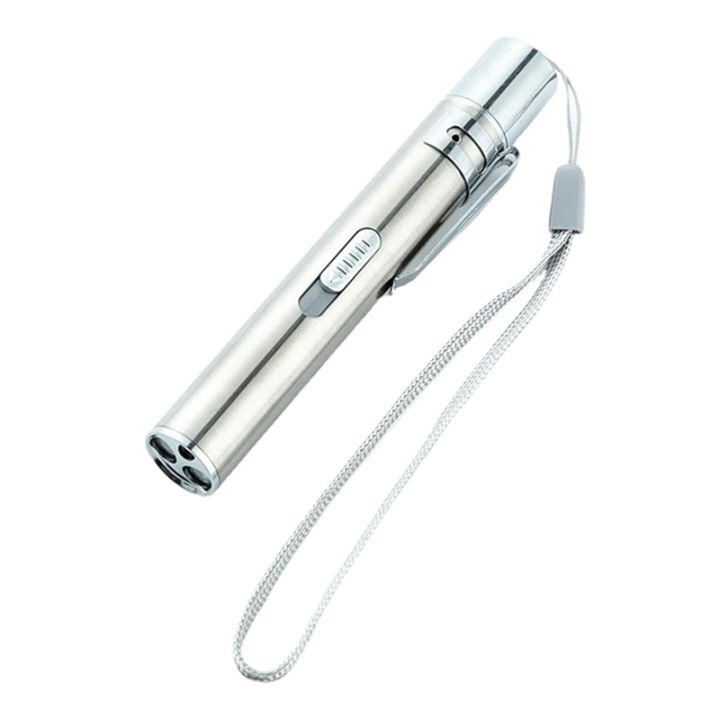 USB Rechargeable Handy Pen Light Mini Nursing Flashlight LED Torch Lamp with Stainless Steel Material Flashlight