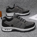 2024 Spring and Autumn New Outdoor Casual Shoes Men's Air Cushion Thick-soled Hiking Shoes Flying Weaving Fabric Cargo Shoes Sneakers. 