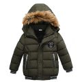 Keep Warm Autumn Winter Boys Jacket Fur Collar Hooded Baby Coat Fashion Zipper Boy Outerwear 2-6 Year Kids Clothes Birthday Gift.