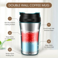 Double Drink Coffee Mug-Cup 400ml Portable Stainless Steel Travel Vacuum Insulated with straw Lid-(Original China). 