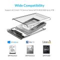 2.5inch HDD SSD Case SATA to USB 3.0/Type C Tool-Free Transparent External Hard Drive Enclosure Support UASP SATA III for Laptop. 