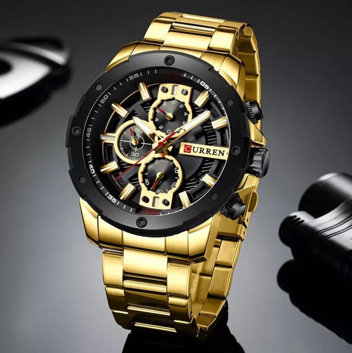 CURREN%208336%20Golden%20black%20Watches%20Men%20Wrist%20Stainless%20Steel%20Quartz%20Wristwatch%20Casual%20Military%20Chronograph%20Clock%20Waterproof%20-%20Image%205