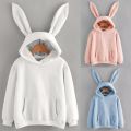Women Cute Bunny Girl Hoodie Casual Long Sleeve Sweatshirt Pullover Rabbit Ears Plus Size Sweatershirt Harajuku Hoodies свитшот. 