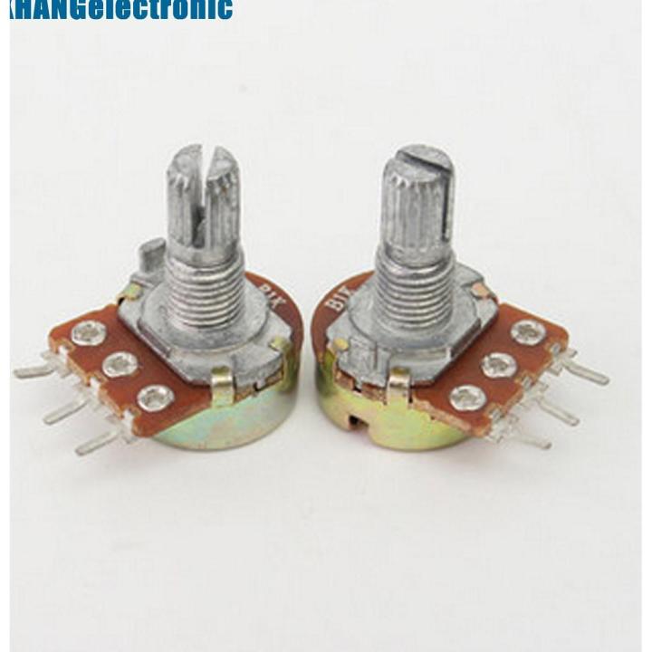 2Pcs- 3 Pin 1K Potentiometer Panel Mount 1K Ohm 1/2 Watt 3 Terminal Leads Single Gang Linear Taper Rotary Potentiometer 1K Ohm Adjustable Variable Resistor Volume Pot