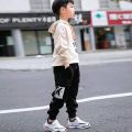 EACHIN Boys Pants Boy Letter Print Cotton Sweatpants Casual Korean Cargo Pants Fashion Teenage Kids Sport Multi-pocket Pants.