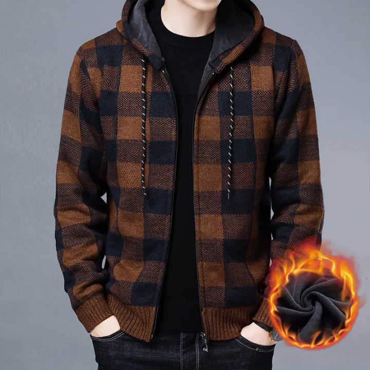 Men%20Sweater%20Jacket%20Fashion%20Winter%20Coat%20Fleece%20Hoodies%20High%20Quality%20Luxury%20Checkered%20Hooded%20Knit%20Cardigan%20Male%20Outer%20Wear%20-%20Image%203