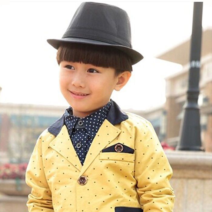 Children's Wig Men's Short Hair Korean Style Bangs Mushroom-Shaped Haircut Cute Little Boy Watermelon Pedicel Photography Wig