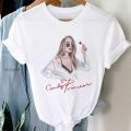 White Women's Clothing T-shirt Fashion Blowing Bubble Girl Print Ladies Tshirt Summer Harajuku Short-sleeved Tops Womans T Shirt. 