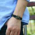 Hip Hop Rock Band Bracelet Steampunk Band Symbol Adjustable Wolf Head Charm Leather Bracelets Men Women Collection.
