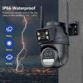 6K 12MP WiFi Security Camera Three Lens 8X Zoom PTZ Outdoor Camera Auto Tracking 4K 8MP Video Waterproof Surveillance CCTV iCSee. 