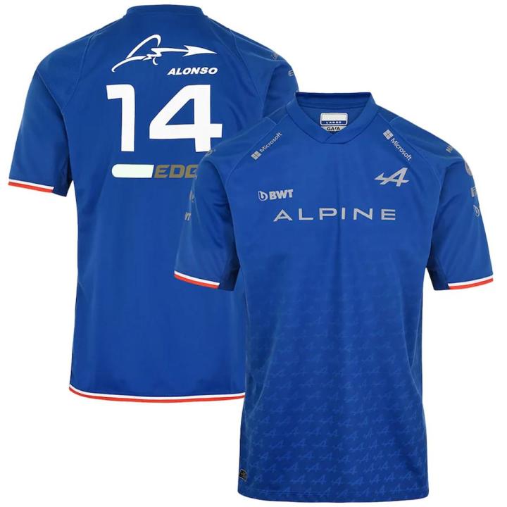 Formula One Alpine F1 Team Alonso Blue Short Sleeve 2022 F1 T-Shirt Official Hot Selling Racing Competition Summer T-Shirt