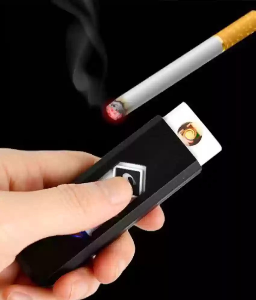 USB Rechargeable Electronic Cigarette Lighter - Black