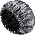 Luxury Silk Bonnet for Curly Hair - Dual Layer Satin Cap for Overnight Use.