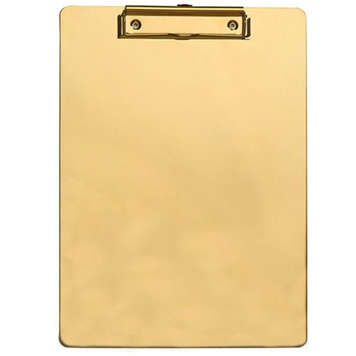 Write Plate Nordic Gold Stainless Steel Document Writing Board Clip Plate Menu ...
