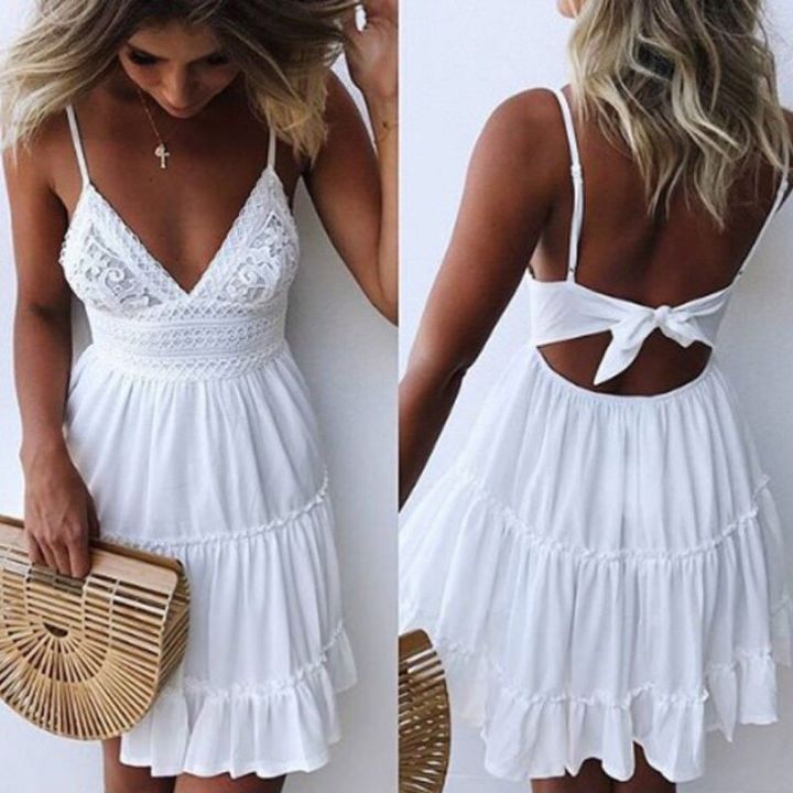 Women%20Summer%20Dress%20Sexy%20Lace%20Bow%20Backless%20V-neck%20Mini%20Beach%20Dresses%20Sleeveless%20Mini%20Ruffle%20White%20Dress%20Woman%20Summer%2020%20-%20Image%203