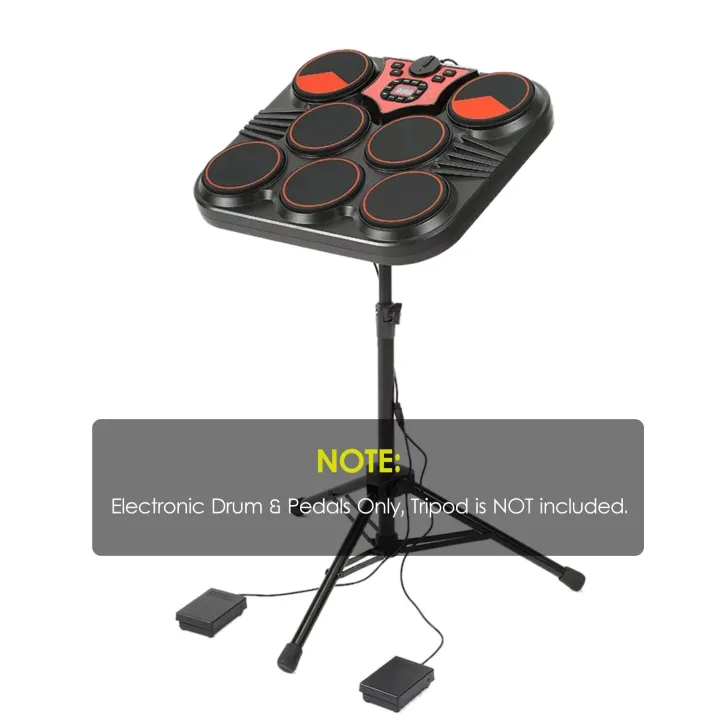 Tabletop%20Electronic%20Drum%20USB/Battery%20Powered%207%20Pads%20Portable%20Drum%20Set%20-%20black%20-%20Image%204