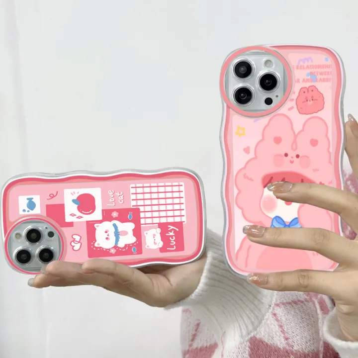 UCUC%20for%20Vivo%20Y19%20Back%20Cover%20Happy%20Cute%20Girl%20Wavy%20Phone%20Case%20With%20Free%20Holder%20Camera%20Protection%20Transparent%20TPU%20Soft%20Cover%20-%20Image%208