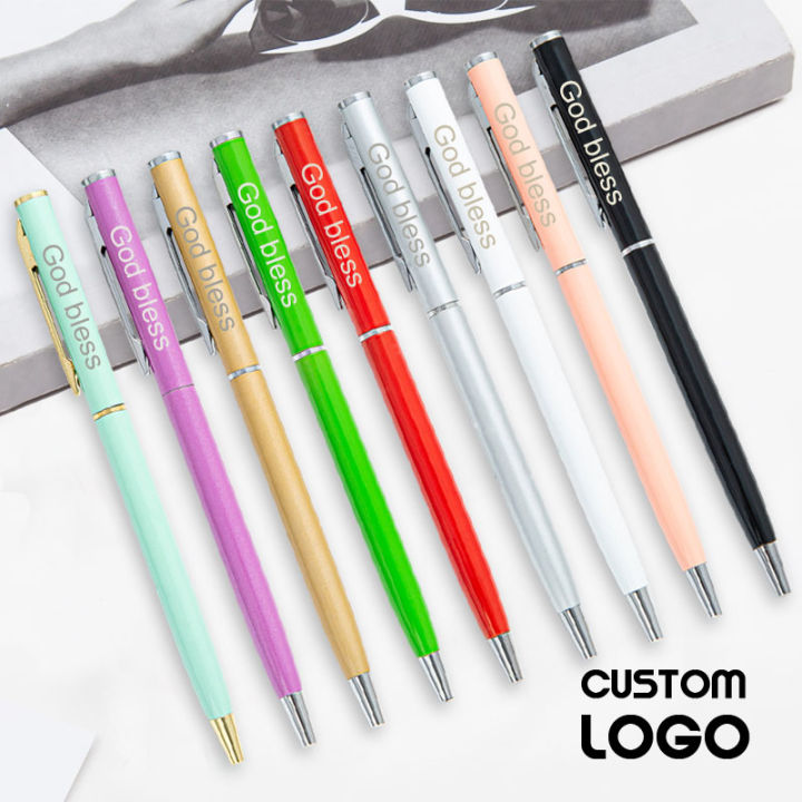 Customized LOGO Fashion Metal Ballpoint Pens School Office Hotel Advertising Ball Gel Pen Promotional Gift Pens Custom Souvenirs Amour zii