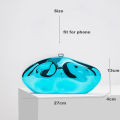 WUXIATE crylic shell shape clutch bag women evening party cute metal shiny purse gold silver blue egg handbag High Quality. 