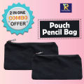 Pouch Pencil Bag with Zipper for College University Student & Fashionable Women With 2 in 1 Combo offer. 