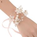 Artificial Flowers Wrist Corsage Elegant Comfortable Touch Anti-Wear Bride Bridesmaid Wrist Corsage Artificial Flowers Bracelet for Wedding Engagement. 